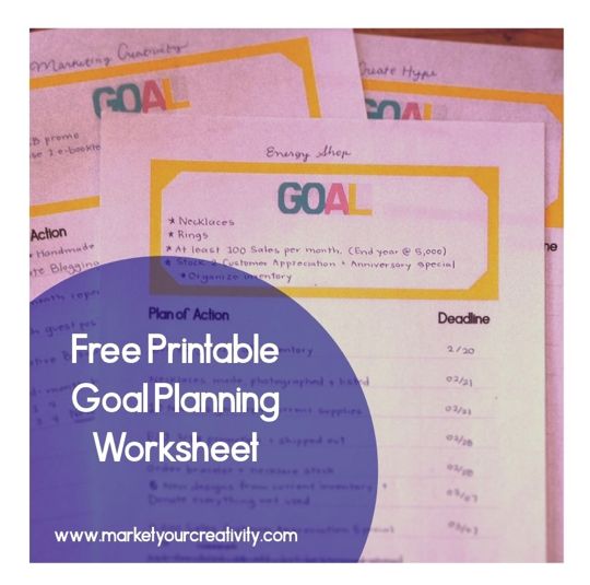 Free Printable Goal Planning Worksheet | Marketing Creativity
